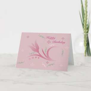 Tulip Mist in Pink Birthday Card
