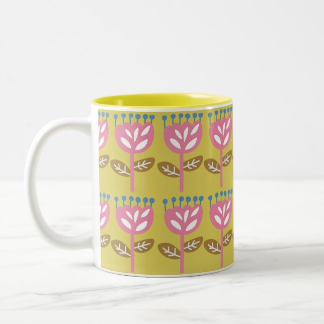 Tulip Mustard Two-Tone Coffee Mug (Left)