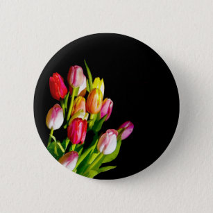 Tulip Painting - Original Flower Art 6 Cm Round Badge