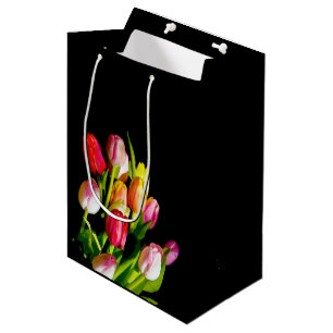 Tulip Painting - Original Flower Art Medium Gift Bag