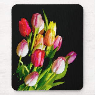 Tulip Painting - Original Flower Art Mouse Mat