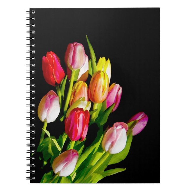 Tulip Painting - Original Flower Art Notebook (Front)