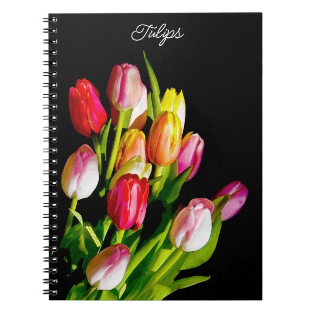 Tulip Painting - Original Flower Art Notebook (Front)