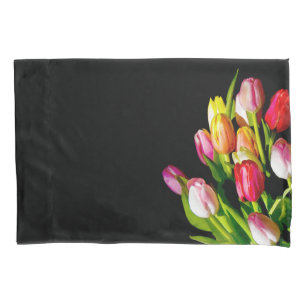 Tulip Painting - Original Flower Art Pillowcase