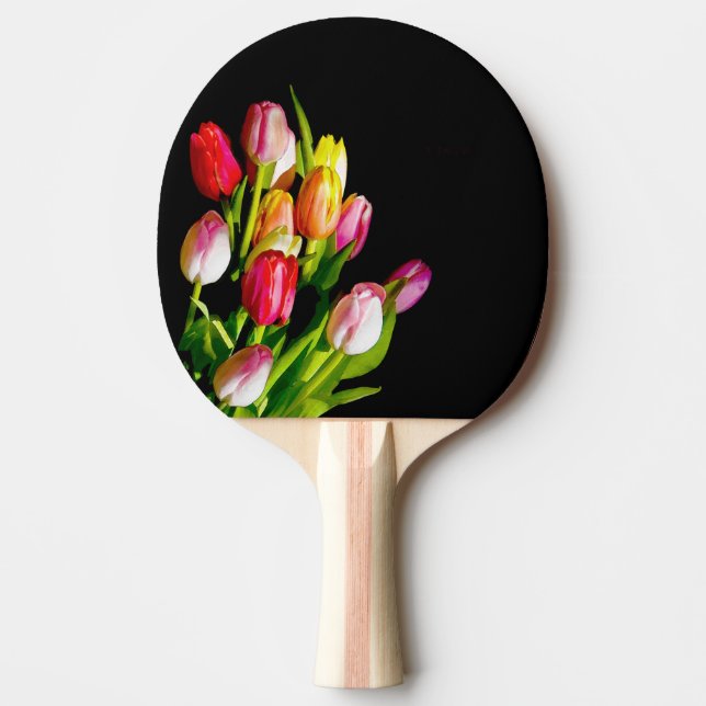 Tulip Painting - Original Flower Art Ping Pong Paddle (Front)