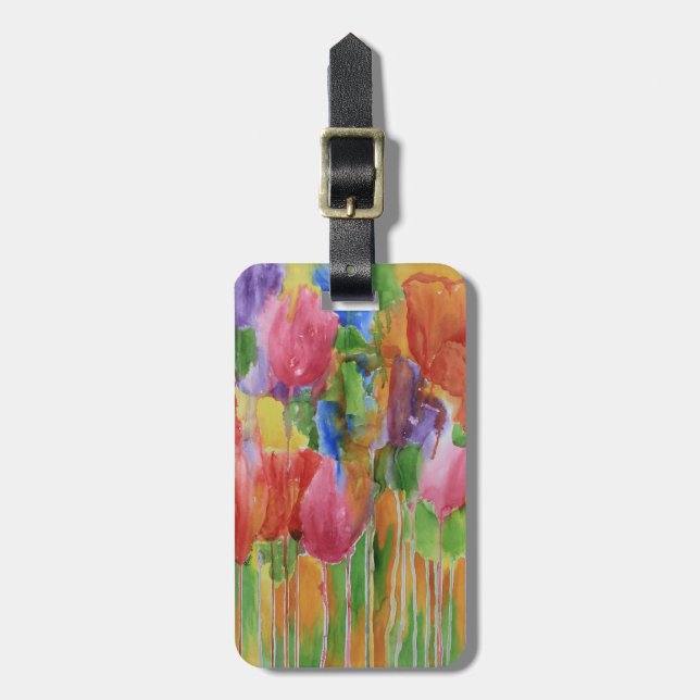 Tulip Palooza Luggage Tag (Front Vertical)