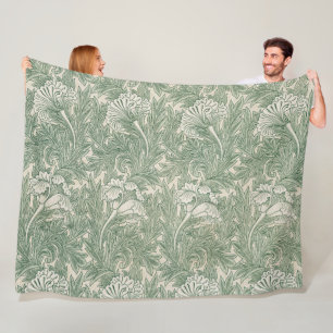 Tulip Pattern (by William Morris) Fleece Blanket