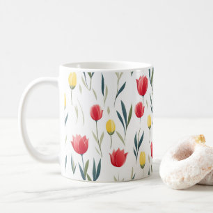 Tulip pattern coffee mug