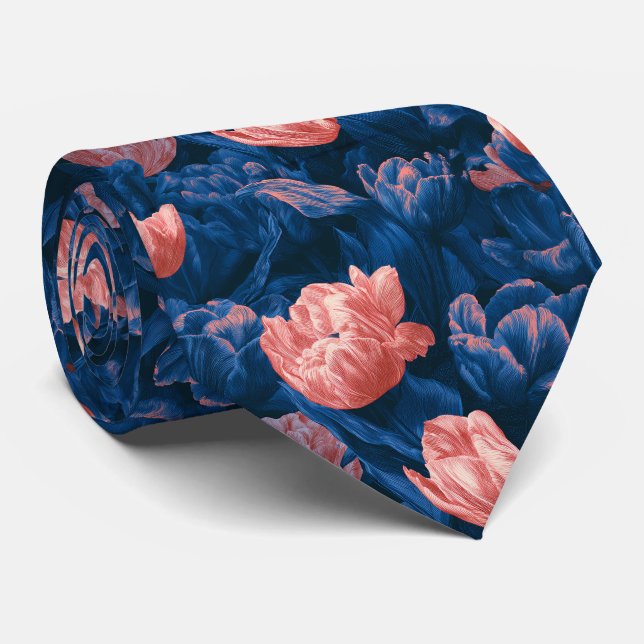 Tulip Pattern Groom Lakeside Wedding Tie (Rolled)