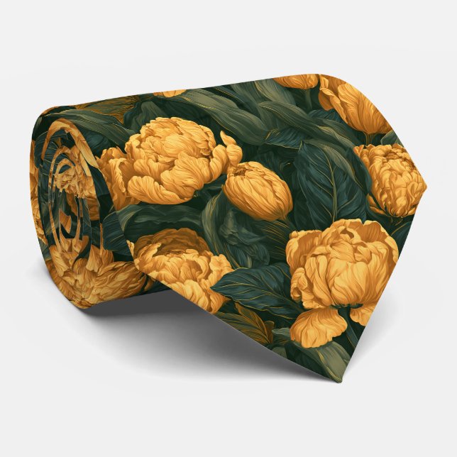 Tulip Pattern Groom Reception Wedding  Tie (Rolled)