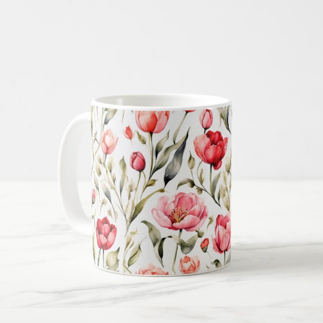 Tulip patterned mug (Front Left)