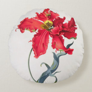 Tulip: Perroquet Rouge Round Cushion