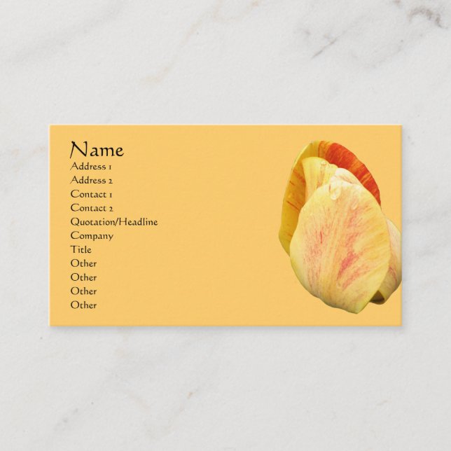 Tulip Petals Flower Business Card (Front)