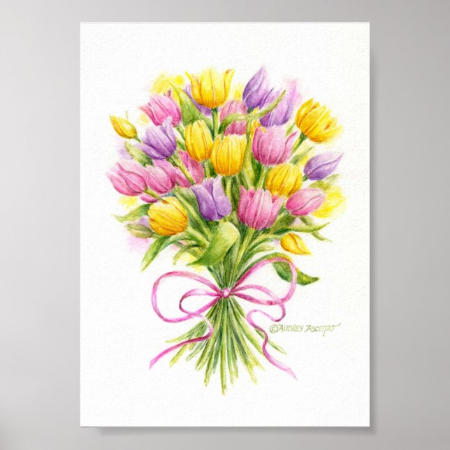 Tulip Poster Bright And Beautiful Bouquet (Front)