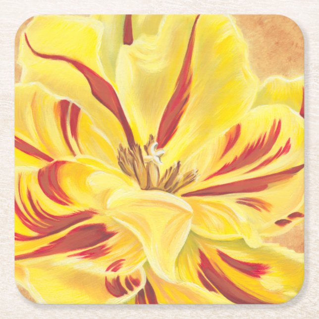 Tulip Power II Square Paper Coaster (Front)