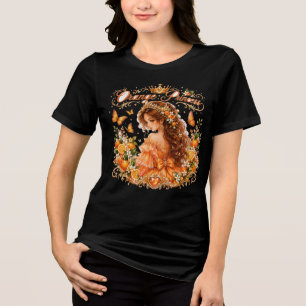Tulip Princess Elegant Floral Princess Watercolo Tri-Blend Shirt