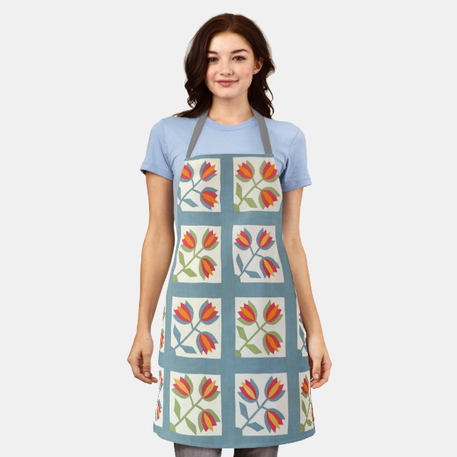 Tulip quilt  apron (Worn)