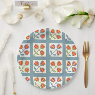 Tulip quilt paper plate