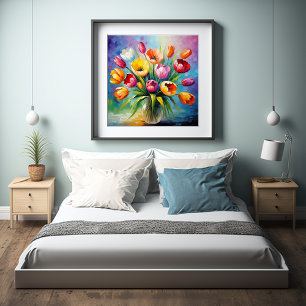 Tulip Radiance Floral Arrangement Poster