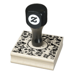 Tulip Rose Garden Save the Date Wedding Initial Rubber Stamp