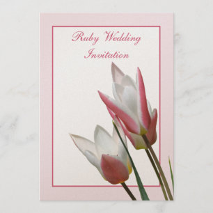 Tulip Ruby Wedding Anniversary invitation
