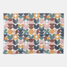 Tulip Scandinavian Modern Geometric Pattern Tea Towel
