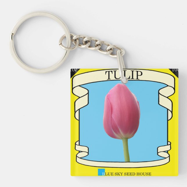 Tulip Seed Packet Keychain (Front)