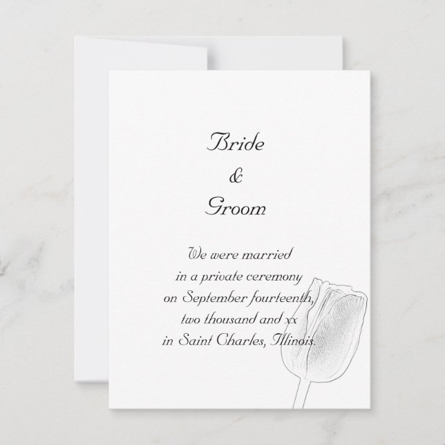 Tulip Sketch Marriage / Elopement Announcement (Front)