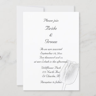 Tulip Sketch Spring Wedding Invitation