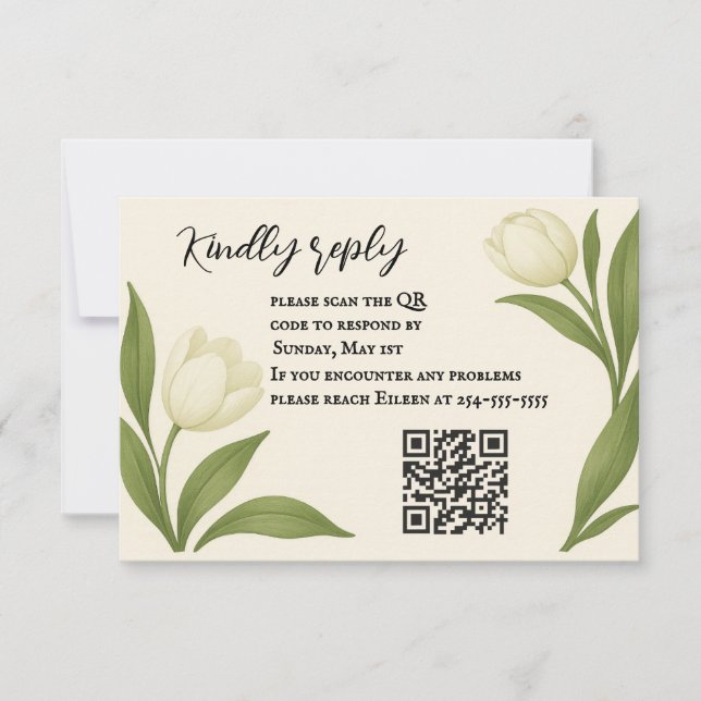 Tulip Sonata QR Code RSVP Card (Front)