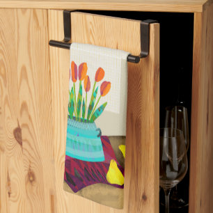 Tulip Still Life Kitchen Tea Towel