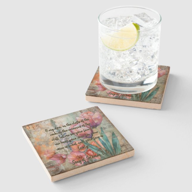 Tulip  stone coaster (Side)