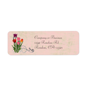 Tulip swirls pastel return address labels