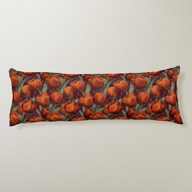 Tulip Texture House Decor Unique Neck Body Cushion (Back)