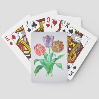 Tulip Trio Colorful Artistic Flowers Playing Cards