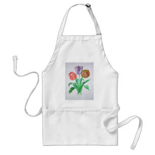 Tulip Trio Colourful Artistic Flowers Standard Apron
