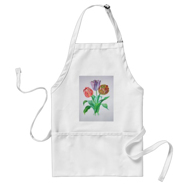 Tulip Trio Colourful Artistic Flowers Standard Apron (Front)