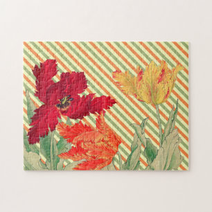Tulip Trio Vintage Retro Art Jigsaw Puzzle