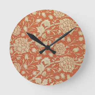 Tulip wallpaper design, 1875 round clock