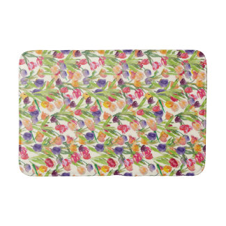 tulip  watercolor  bath mat