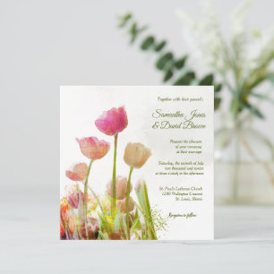 Tulip Watercolor Custom Wedding Invitation