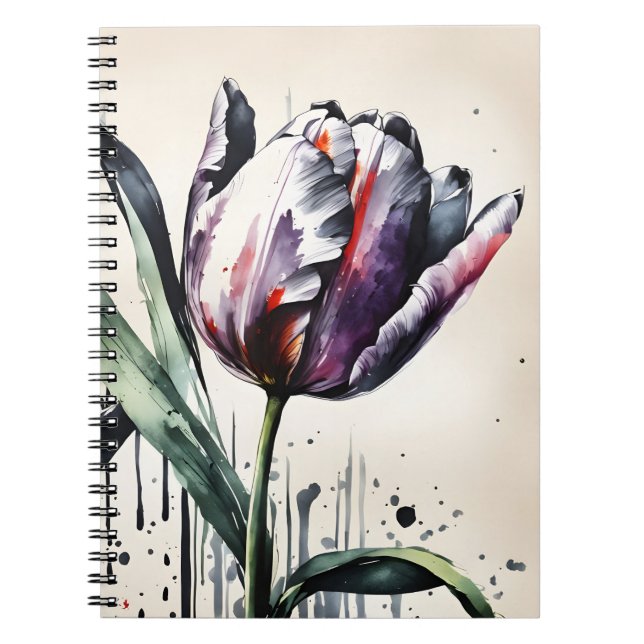 Tulip - Watercolor flowers Notebook (Front)