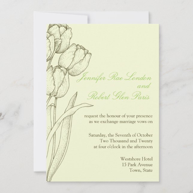 Tulip Wedding Invitations Flower Design Floral (Front)