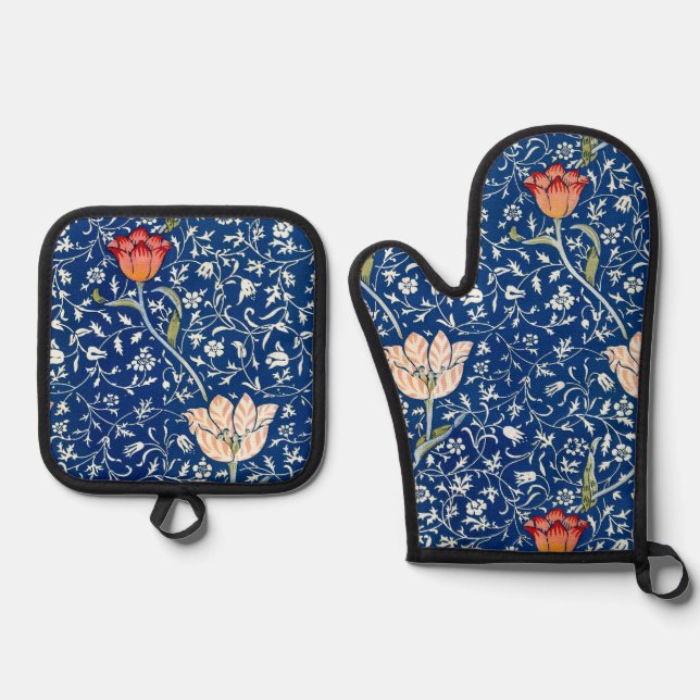 Tulip, William Morris Oven Mitt & Pot Holder Set (Front)