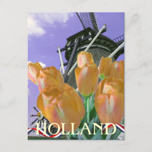 Tulip Windmill Art Holland Postcard