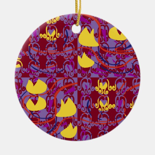 Tulipbulbs Cupflowers Ceramic Tree Decoration (Front)