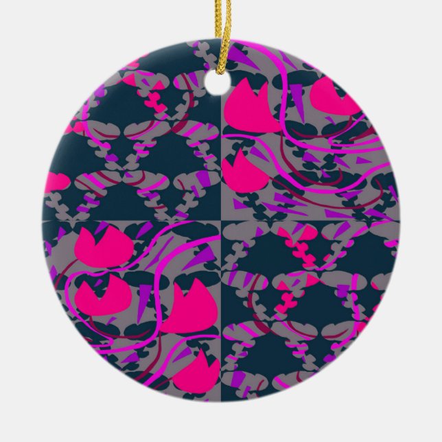 Tulipbulbs Roses Ceramic Tree Decoration (Front)