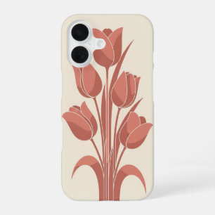 Tulipes Minimalistes Vintage iPhone 16 Case