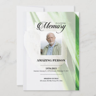 TulipFuneral Prayer Card Template
