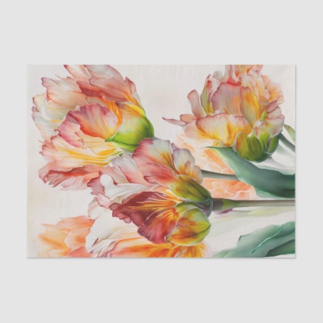 TULIPMANIA 4/6 dazzling parrot tulip designs Tissue Paper (Front)
